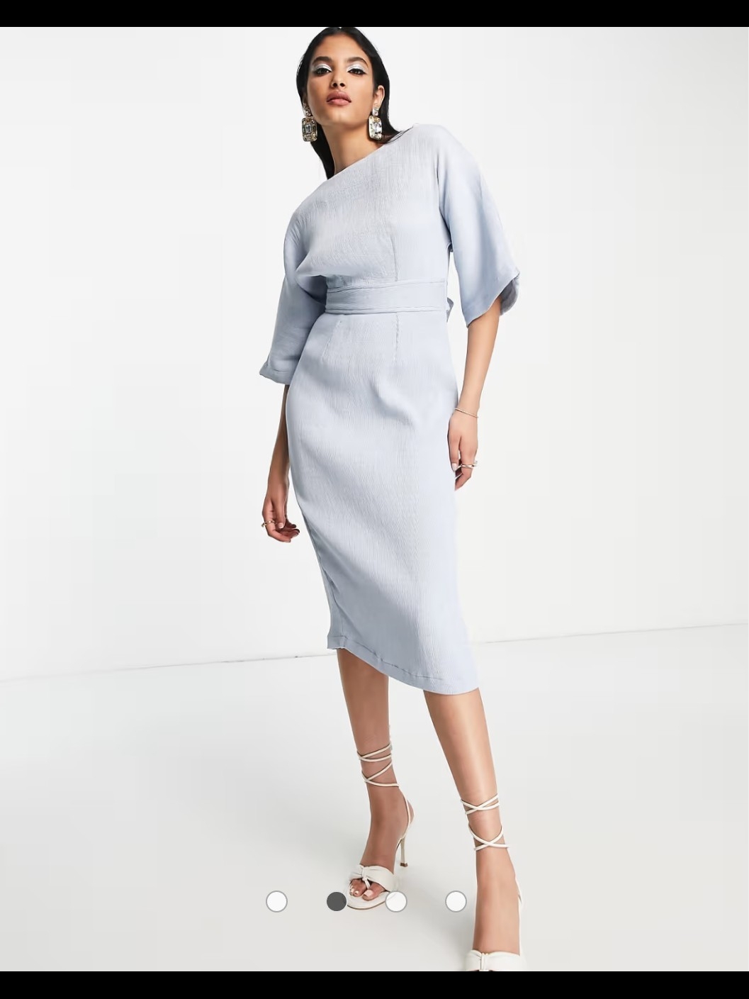 Closet London Ribbed Pencil Mini Dress In Sky Blue